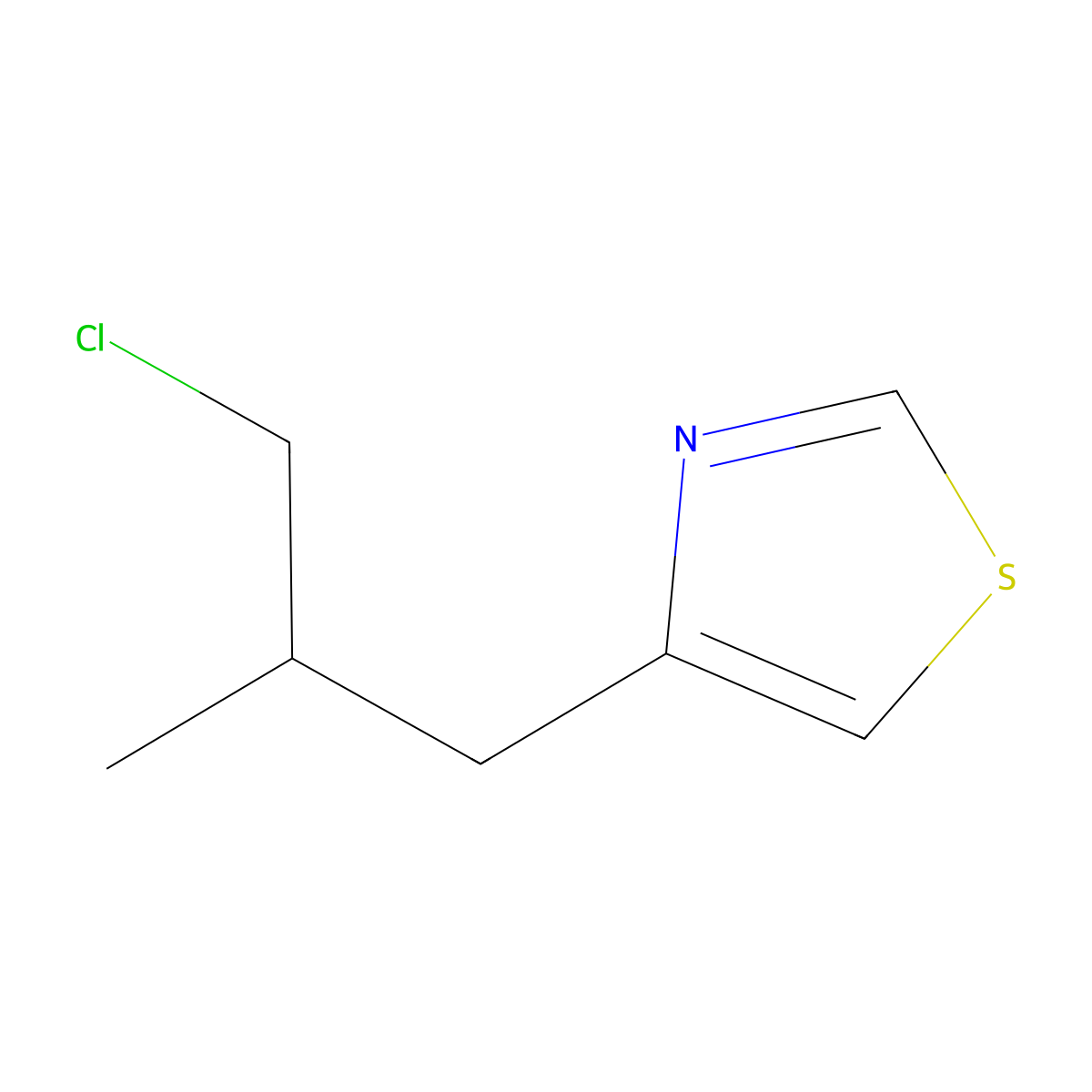 4-(3-Chloro-2-methylpropyl)-1,3-thiazole molecular structure, CAS 1463875-51-5