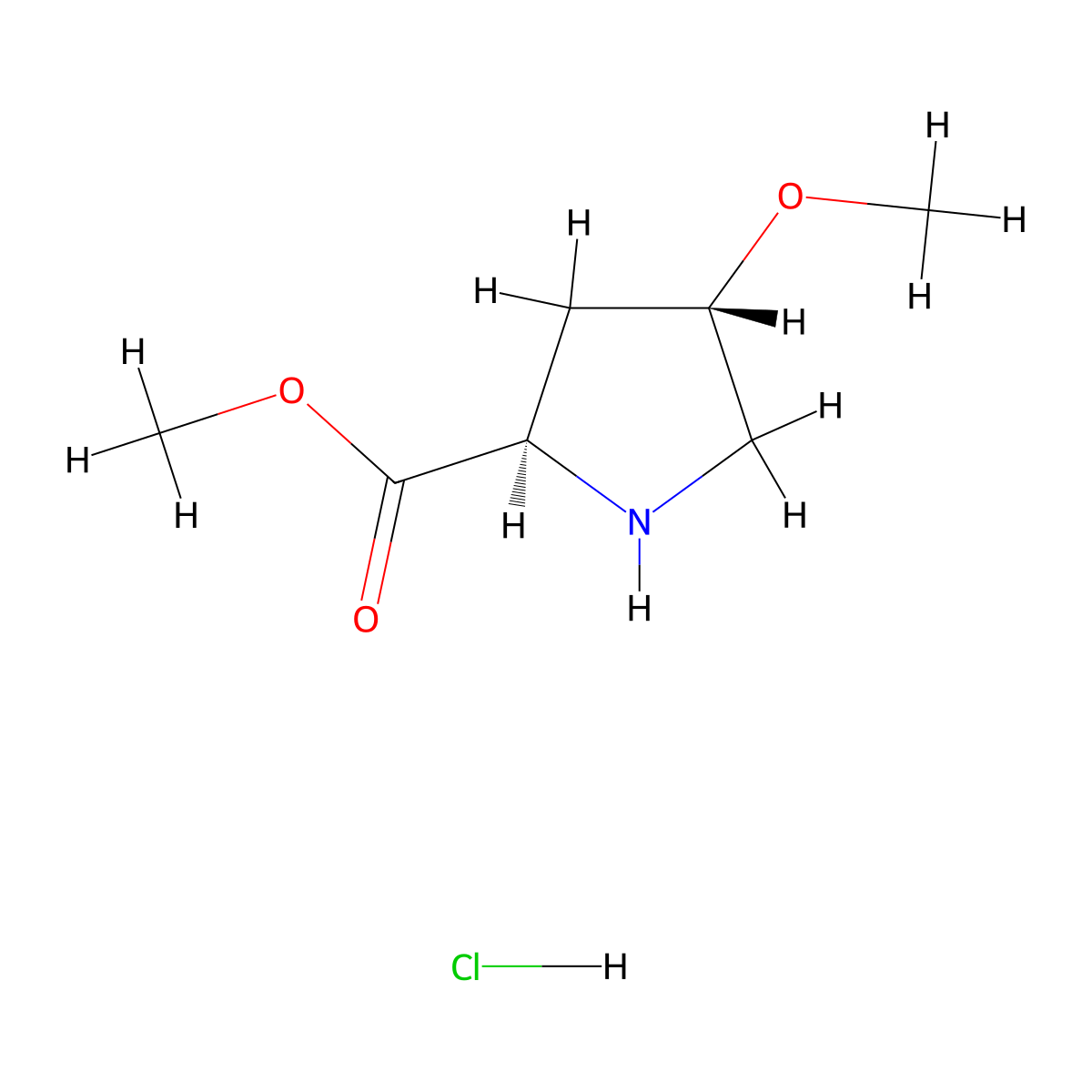 methyl (2R,4S)-4-methoxypyrrolidine-2-carboxylate hydrochloride molecular structure, CAS 1463881-01-7