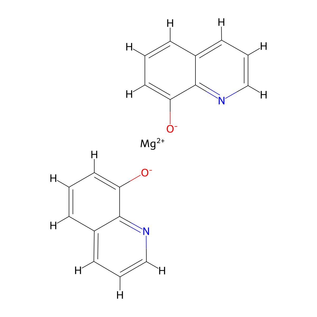 Magnesium, bis(8-quinolinolato-kappaN1,kappaO8)-, (T-4)- molecular structure, CAS 14639-28-2