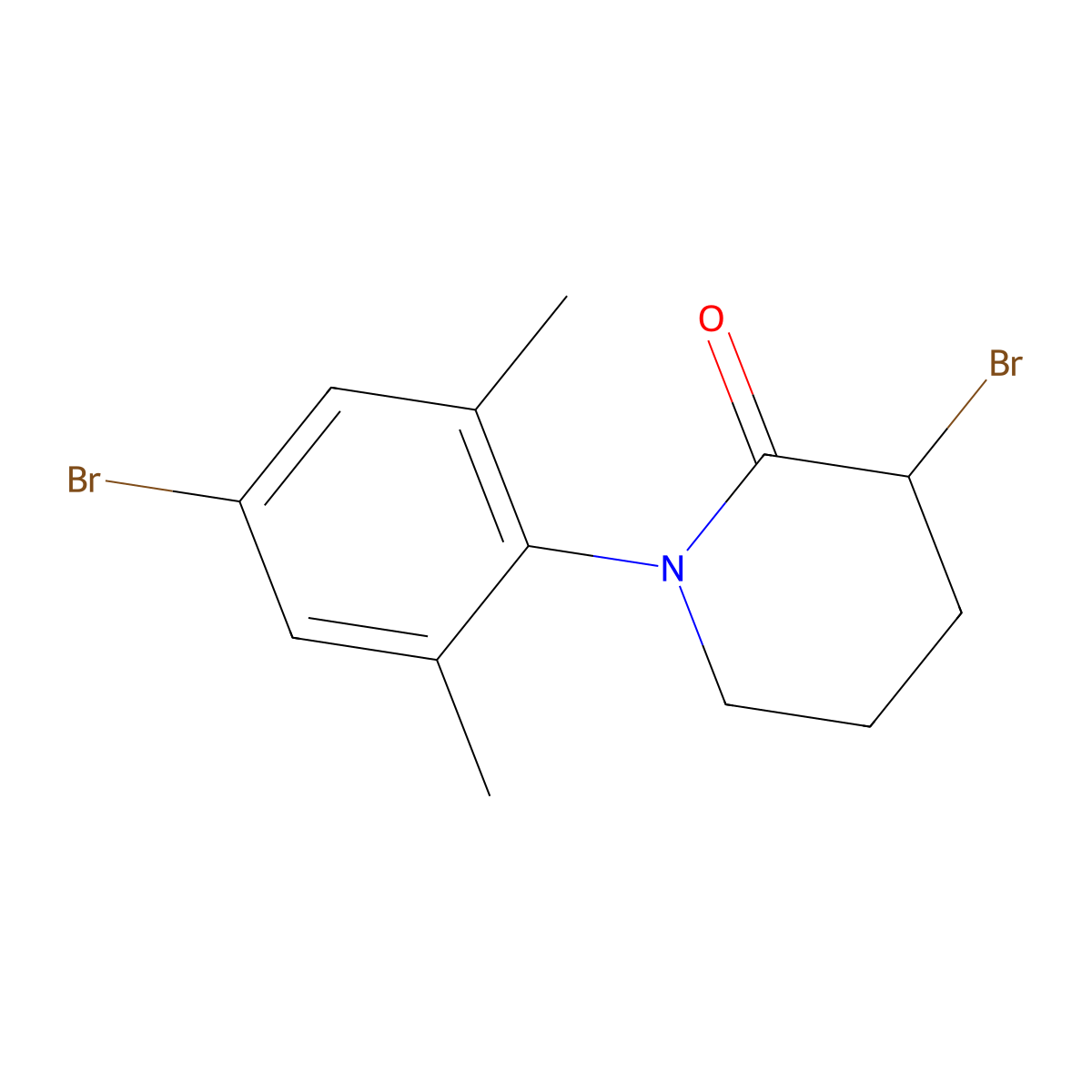 3-Bromo-1-(4-bromo-2,6-dimethylphenyl)piperidin-2-one molecular structure, CAS 1463923-21-8