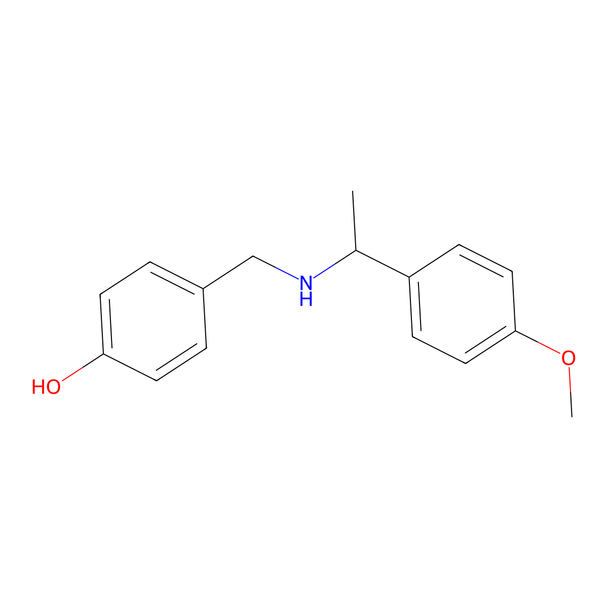 4-(((1-(4-Methoxyphenyl)ethyl)amino)methyl)phenol molecular structure, CAS 146395-45-1