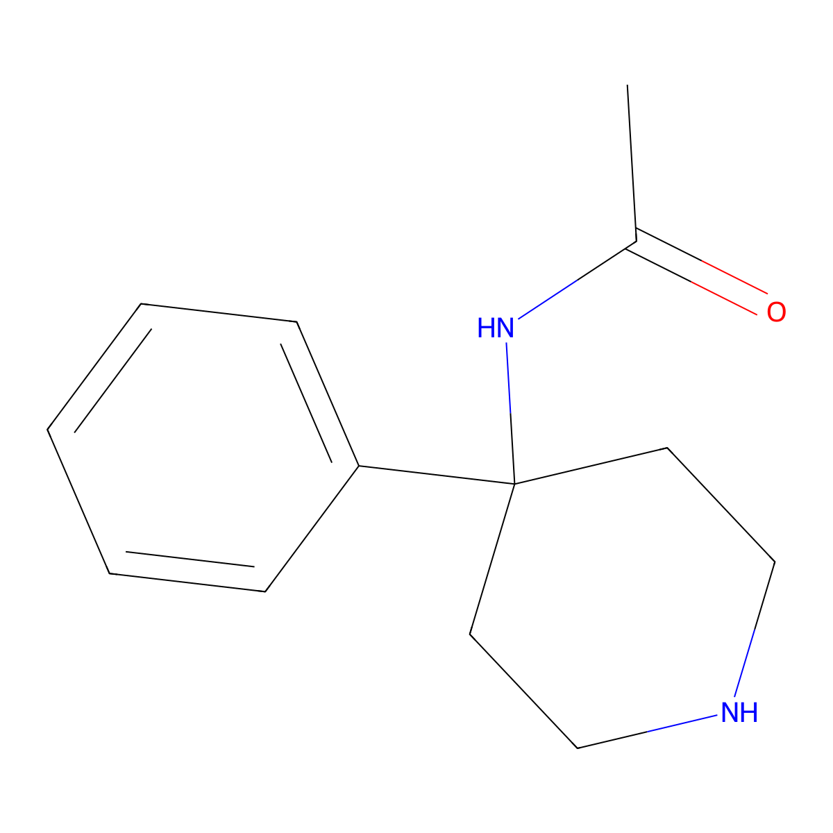 N-(4-Phenylpiperidin-4-yl)acetamide molecular structure, CAS 146396-04-5