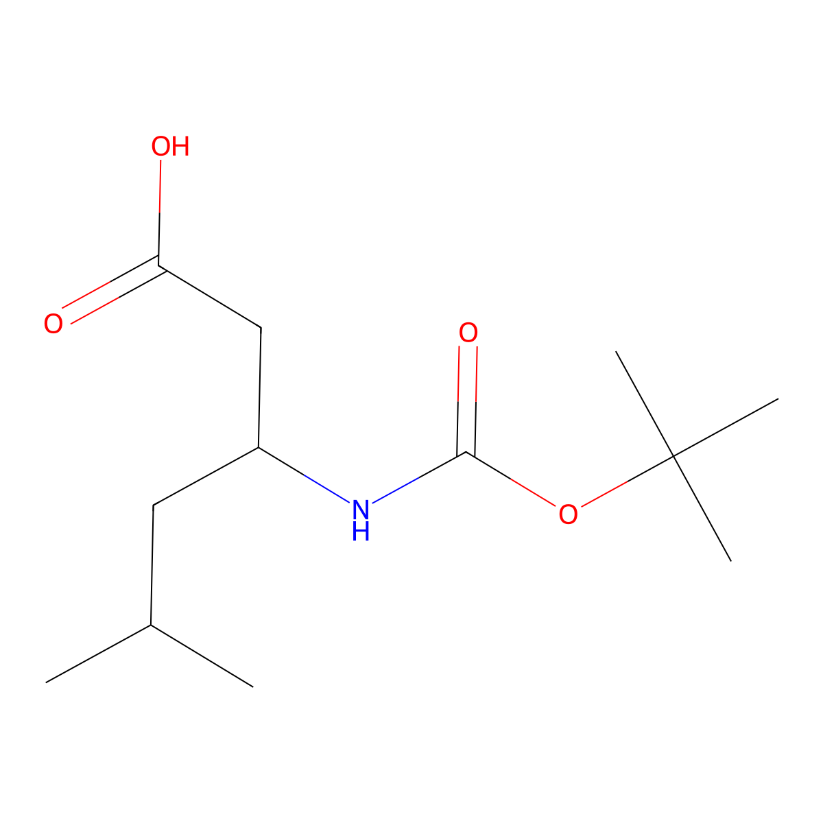(R)-3-((tert-Butoxycarbonyl)amino)-5-methylhexanoic acid molecular structure, CAS 146398-18-7