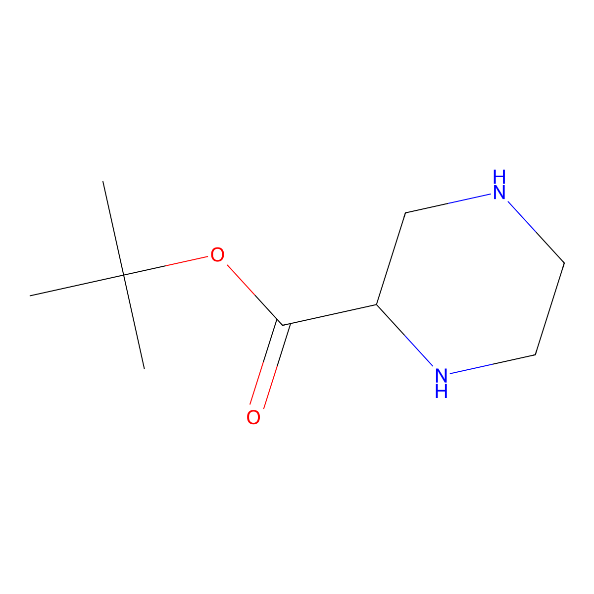 Tert-butyl Piperazine-2-carboxylate molecular structure, CAS 146398-94-9