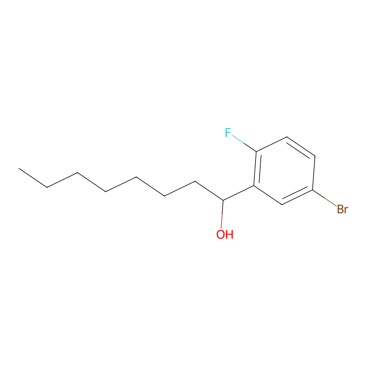 5-Bromo-2-fluoro-alpha-heptylbenZenemethanol molecular structure, CAS 1463991-41-4