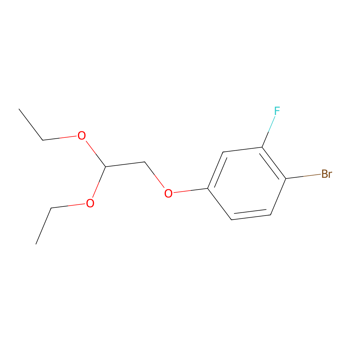 1-Bromo-4-(2,2-diethoxyethoxy)-2-fluorobenzene molecular structure, CAS 1463992-11-1