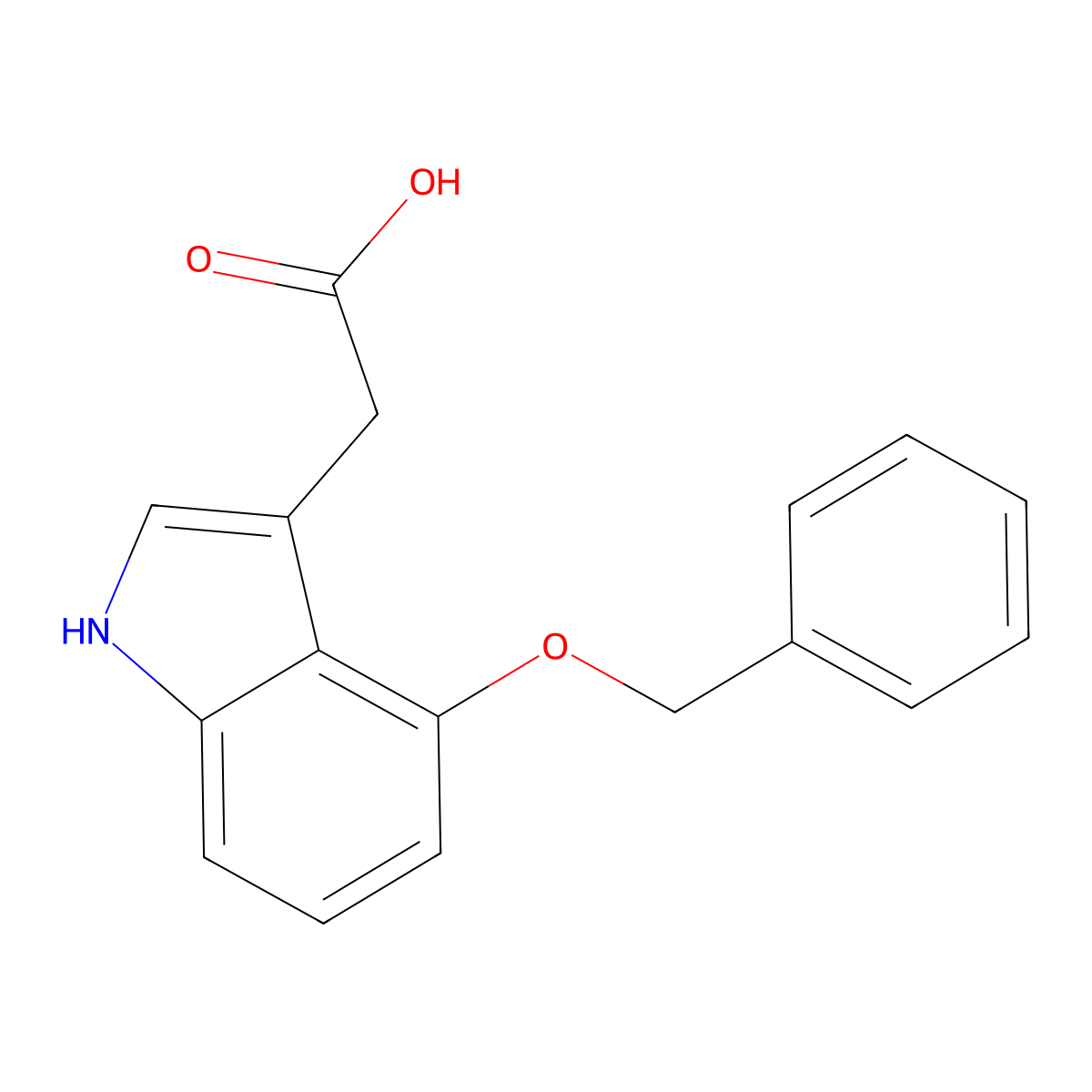 4-(Phenylmethoxy)-1H-indole-3-acetic acid molecular structure, CAS 1464-12-6