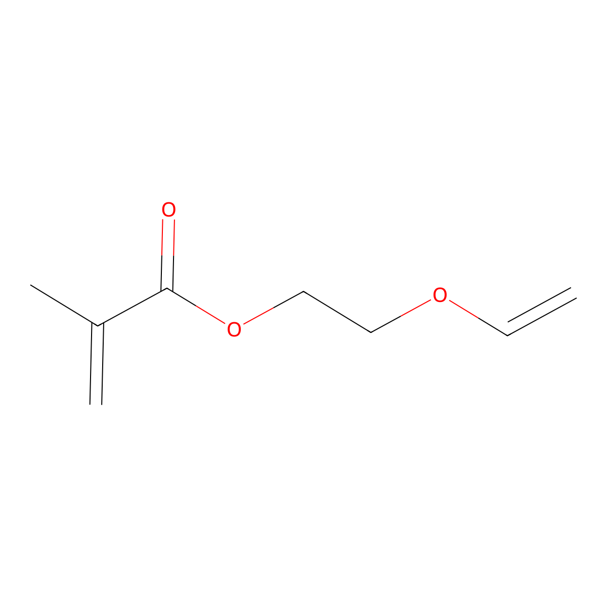 Vinyloxyethyl methacrylate molecular structure, CAS 1464-69-3