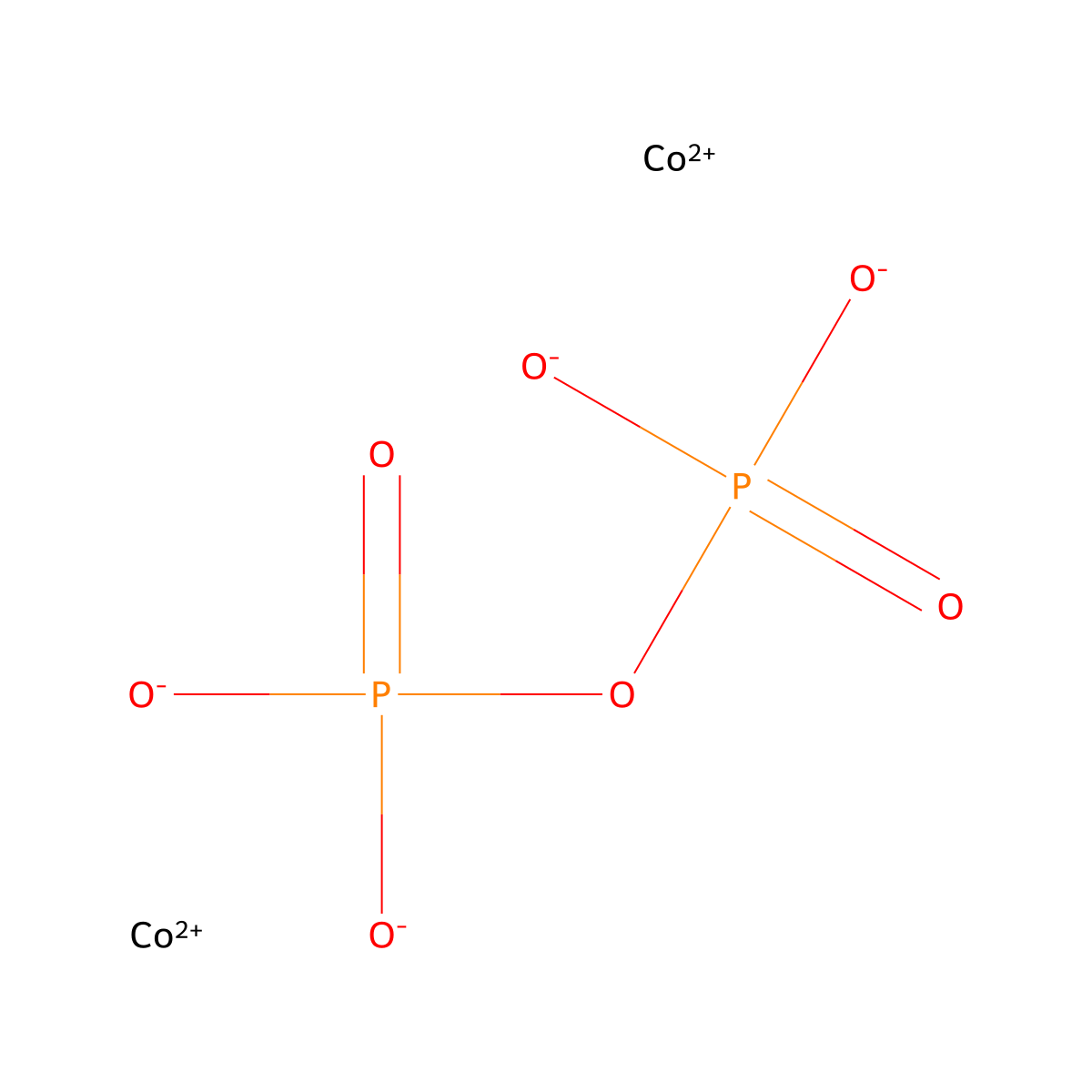 Diphosphoric acid, cobalt(2+) salt (1:2) molecular structure, CAS 14640-56-3