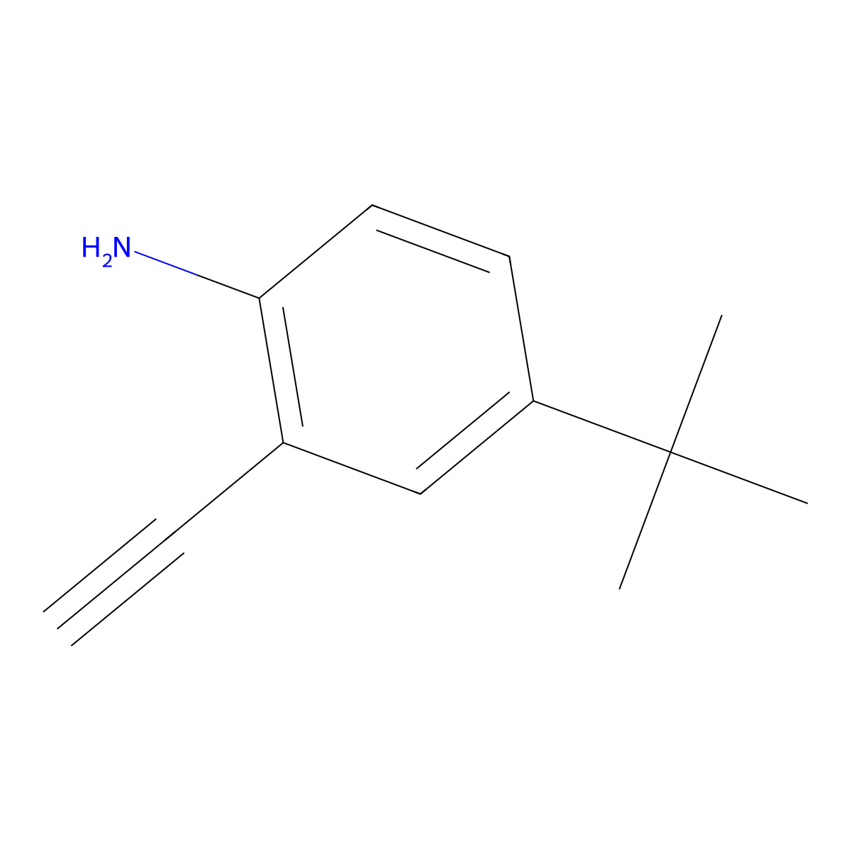 4-Tert-butyl-2-ethynylaniline molecular structure, CAS 1464000-60-9