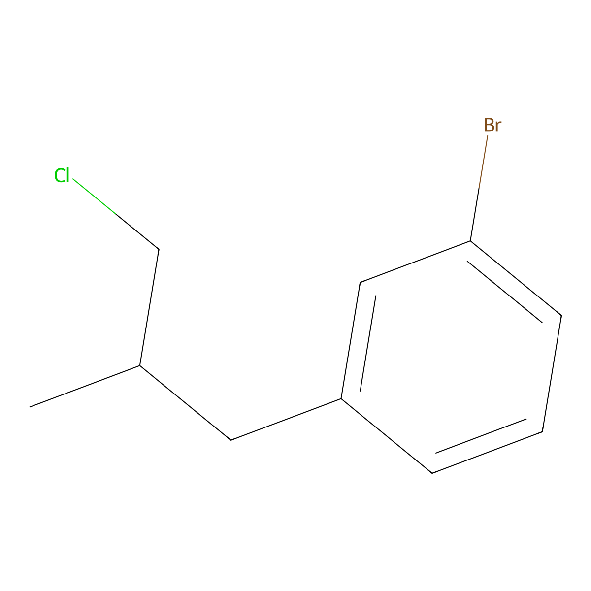 1-Bromo-3-(3-chloro-2-methylpropyl)benzene molecular structure, CAS 1464012-86-9
