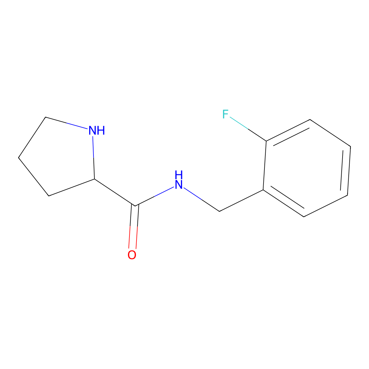 N-(2-Fluorobenzyl)pyrrolidine-2-carboxamide molecular structure, CAS 1464015-28-8