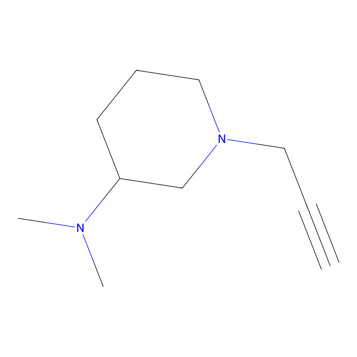 N,N-dimethyl-1-(prop-2-yn-1-yl)piperidin-3-amine molecular structure, CAS 1464041-81-3
