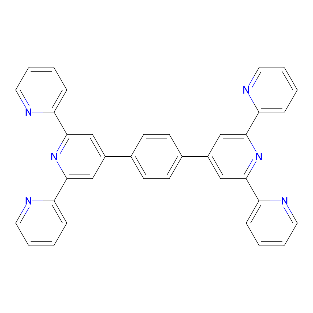 1,4-Di((2,2':6',2''-terpyridin)-4'-yl)benzene molecular structure, CAS 146406-75-9