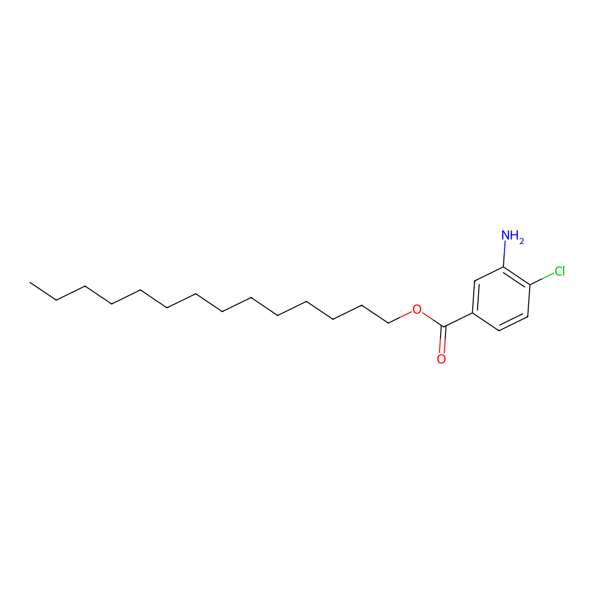 Tetradecyl 3-amino-4-chlorobenzoate molecular structure, CAS 146408-63-1