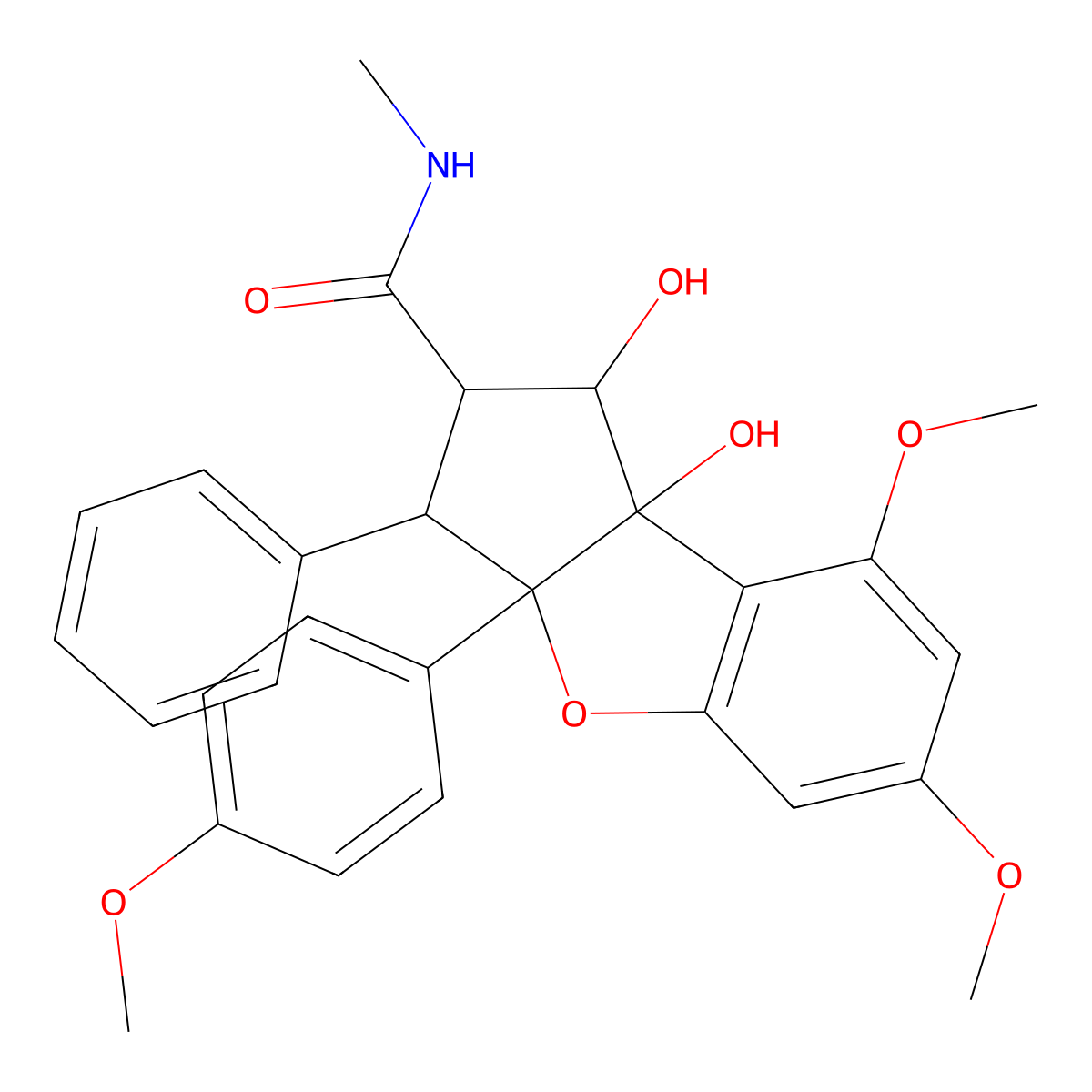 Desmethylrocaglamide molecular structure, CAS 146408-78-8