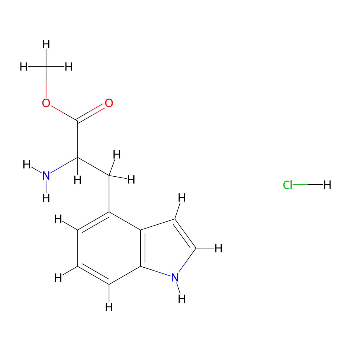 Methyl 2-amino-3-(1H-indol-4-yl)propanoate hydrochloride molecular structure, CAS 1464091-39-1