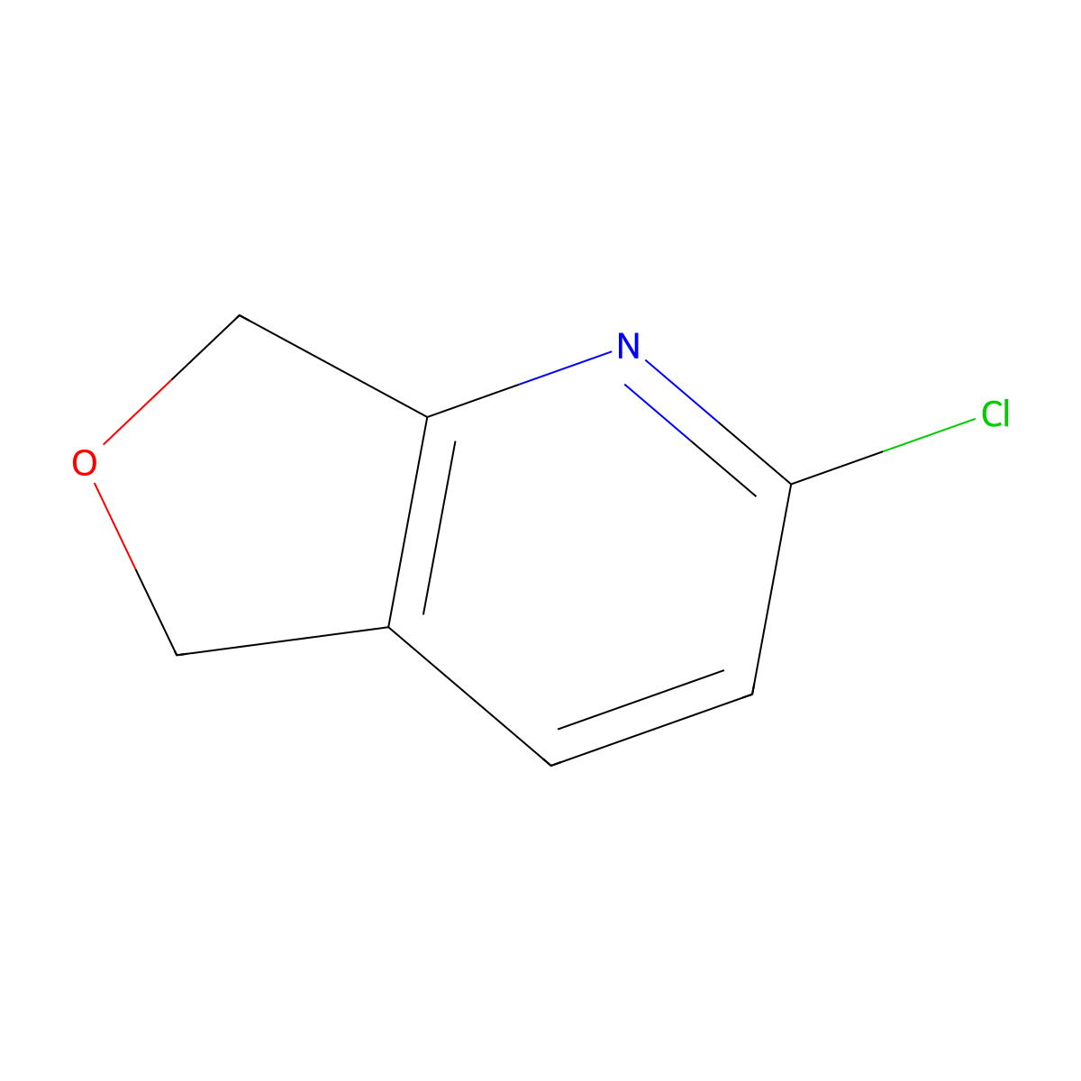 2-chloro-5H,7H-furo[3,4-b]pyridine molecular structure, CAS 1464091-43-7