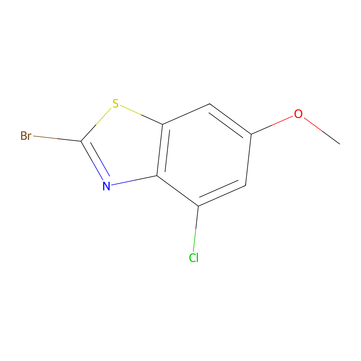 2-Bromo-4-chloro-6-methoxybenzothiazole molecular structure, CAS 1464091-50-6
