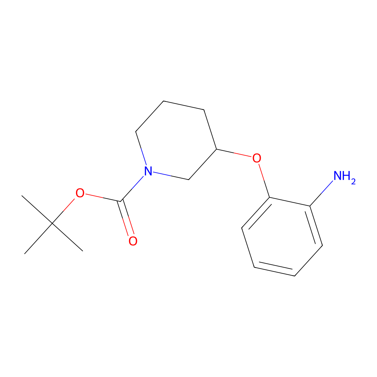Tert-butyl 3-(2-aminophenoxy)piperidine-1-carboxylate molecular structure, CAS 1464091-56-2