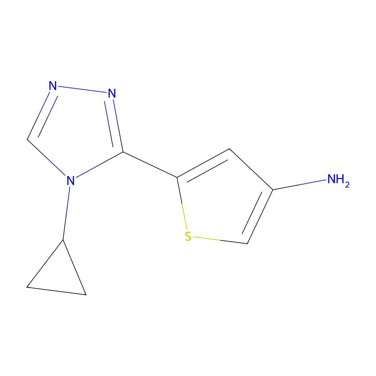 5-(4-Cyclopropyl-4H-1,2,4-triazol-3-YL)thiophen-3-amine molecular structure, CAS 1464091-63-1