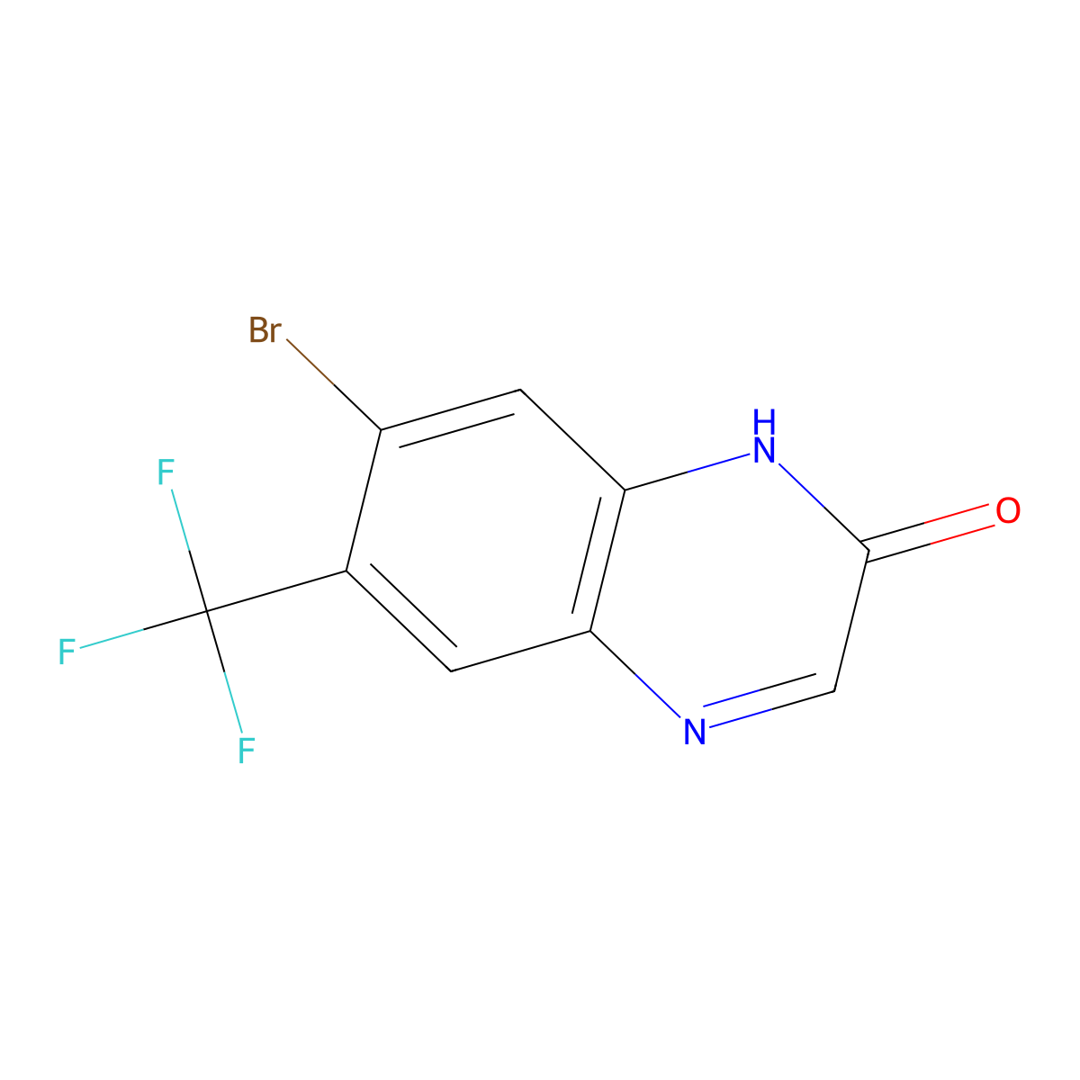 7-Bromo-6-(trifluoromethyl)quinoxalin-2(1H)-one molecular structure, CAS 1464091-65-3