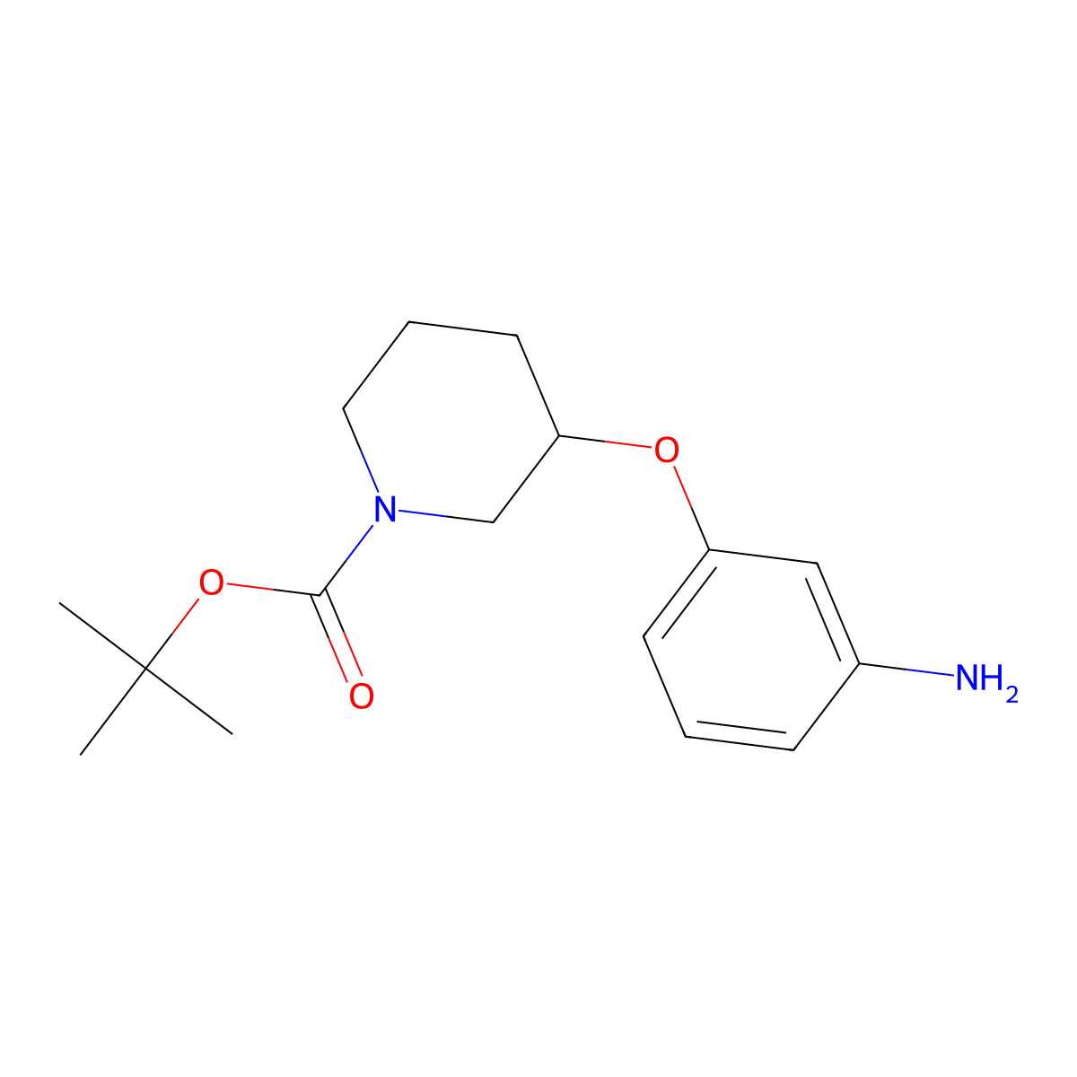 Tert-butyl 3-(3-aminophenoxy)piperidine-1-carboxylate molecular structure, CAS 1464091-70-0