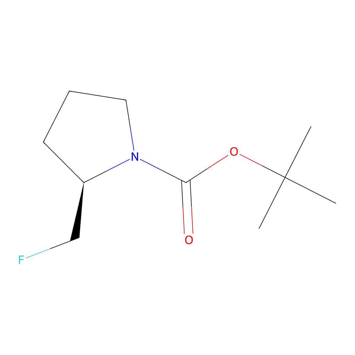 (R)-Tert-butyl 2-(fluoromethyl)pyrrolidine-1-carboxylate molecular structure, CAS 1464137-21-0