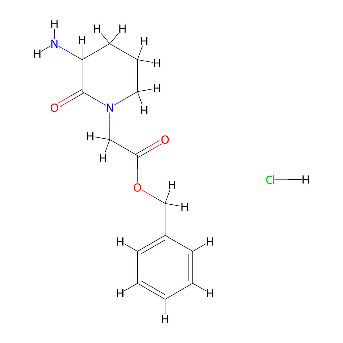 (R)-Benzyl 2-(3-amino-2-oxopiperidin-1-yl)acetate hydrochloride molecular structure, CAS 1464137-27-6
