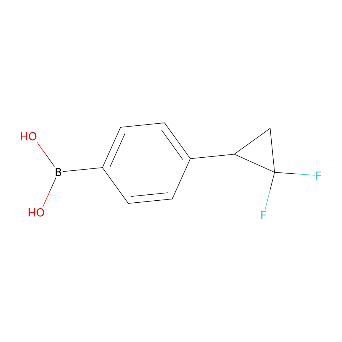 (4-(2,2-Difluorocyclopropyl)phenyl)boronic acid molecular structure, CAS 1464140-20-2