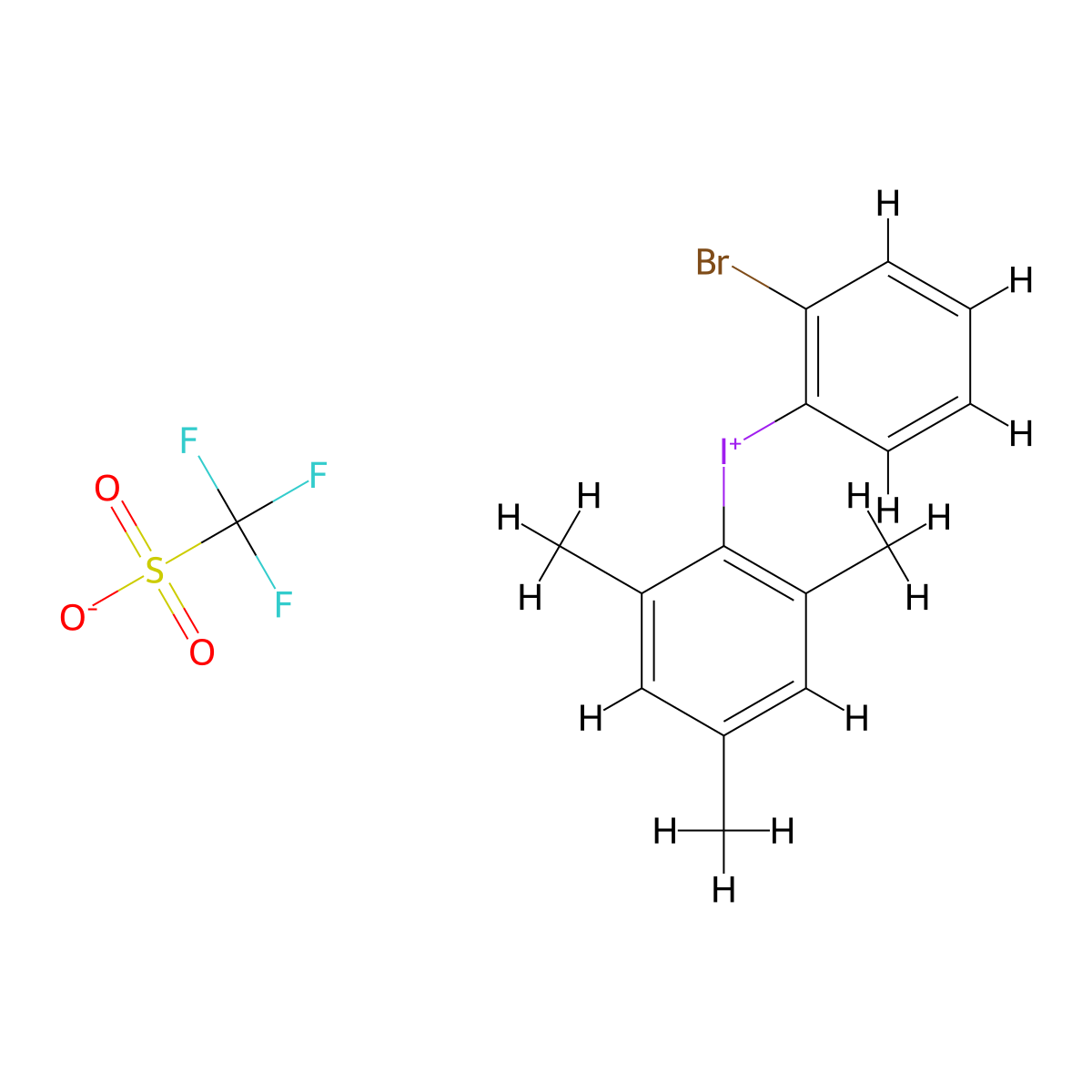 (2-Bromophenyl)(2,4,6-trimethylphenyl)iodonium triflate molecular structure, CAS 1464149-64-1
