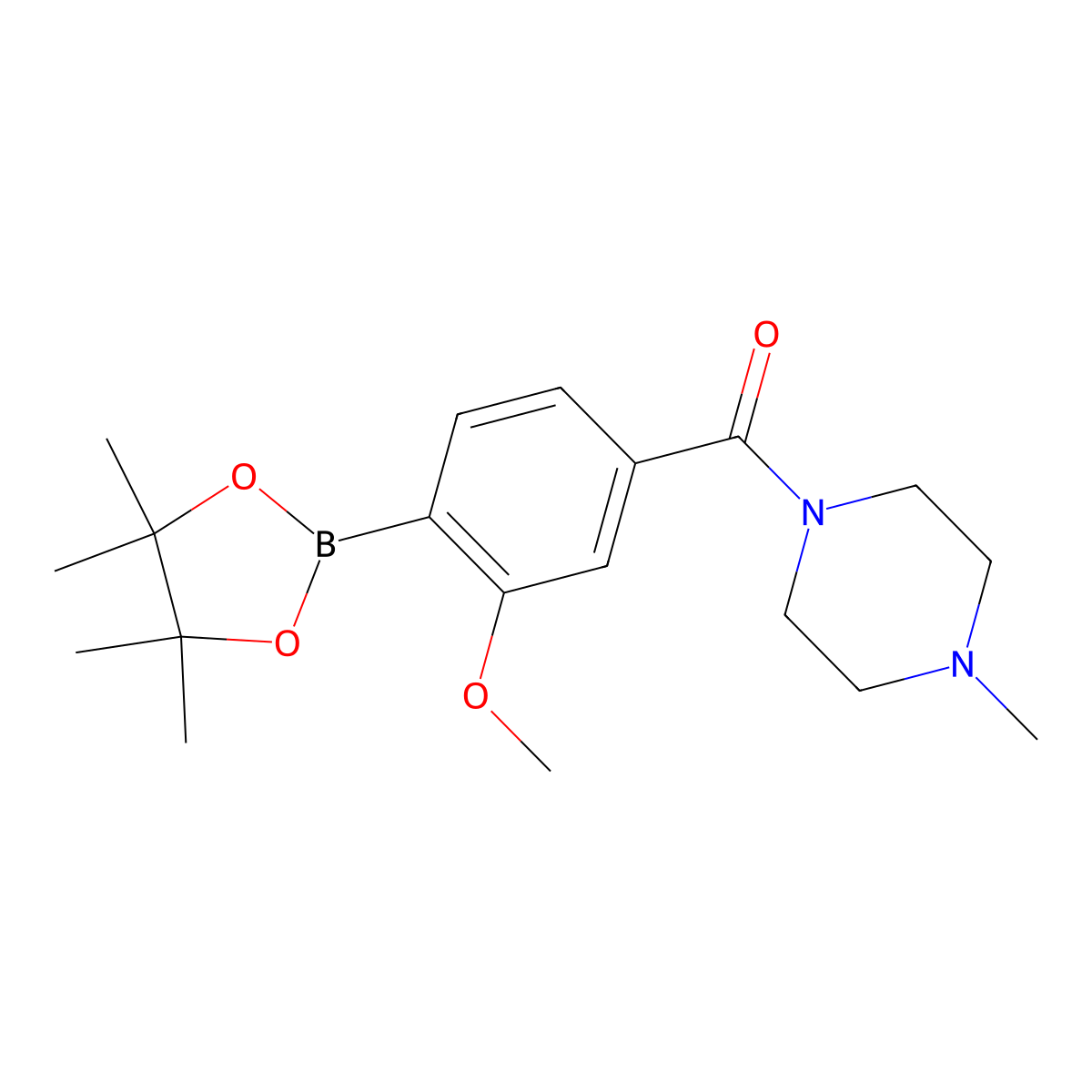 (3-Methoxy-4-(4,4,5,5-tetramethyl-1,3,2-dioxaborolan-2-yl)phenyl)(4-methyl-piperazin-1-yl)methanone molecular structure, CAS 1464154-07-1