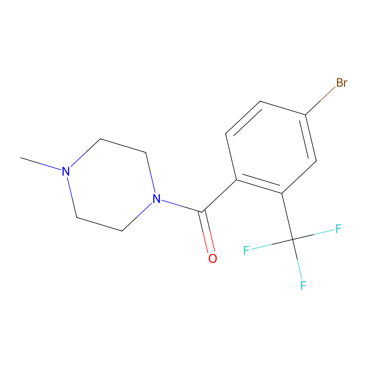 (4-Bromo-2-(trifluoromethyl)phenyl)(4-methylpiperazin-1-yl)methanone molecular structure, CAS 1464156-71-5