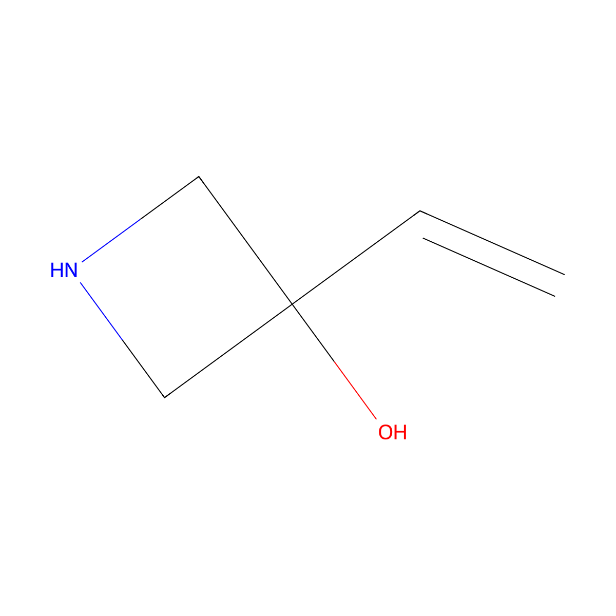 3-Ethenylazetidin-3-ol molecular structure, CAS 1464159-28-1