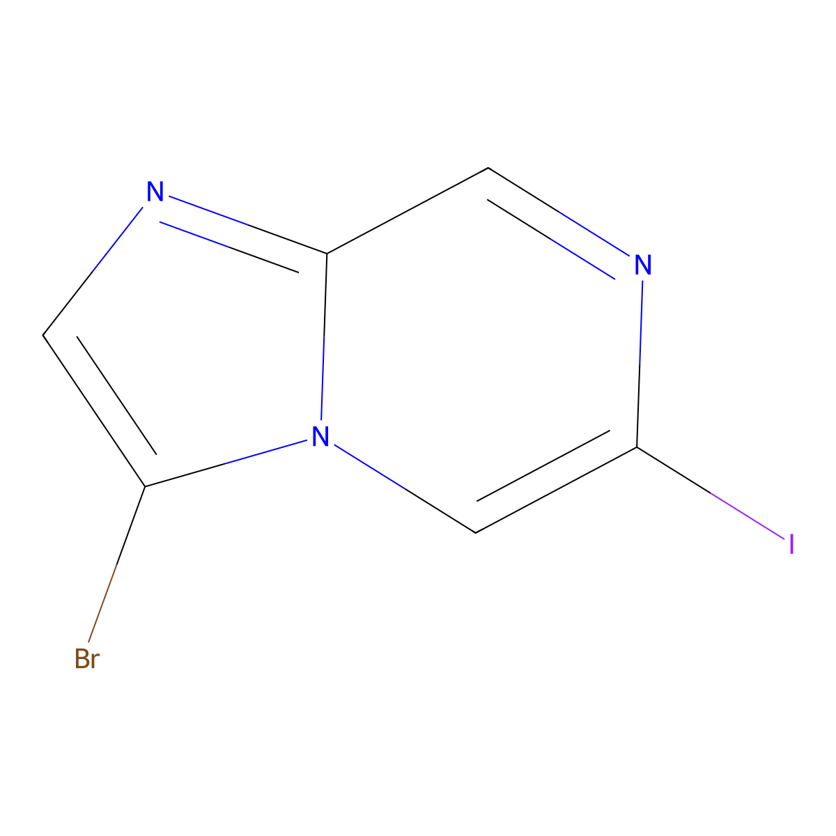 3-Bromo-6-iodoimidazo[1,2-a]pyrazine molecular structure, CAS 1464160-29-9