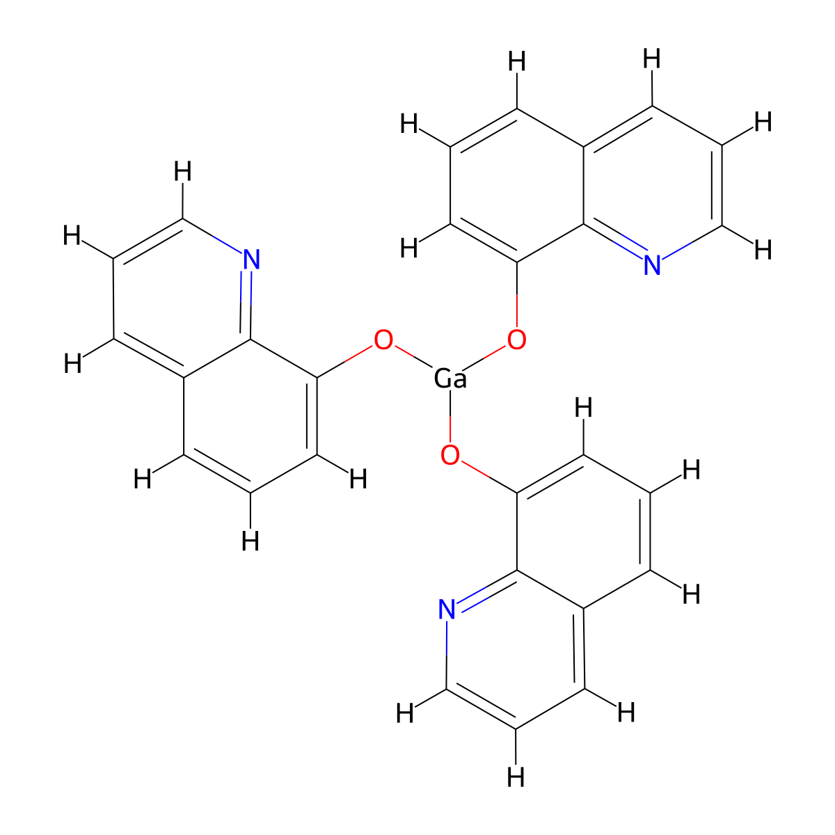Gallium 8-hydroxyquinolinate molecular structure, CAS 14642-34-3