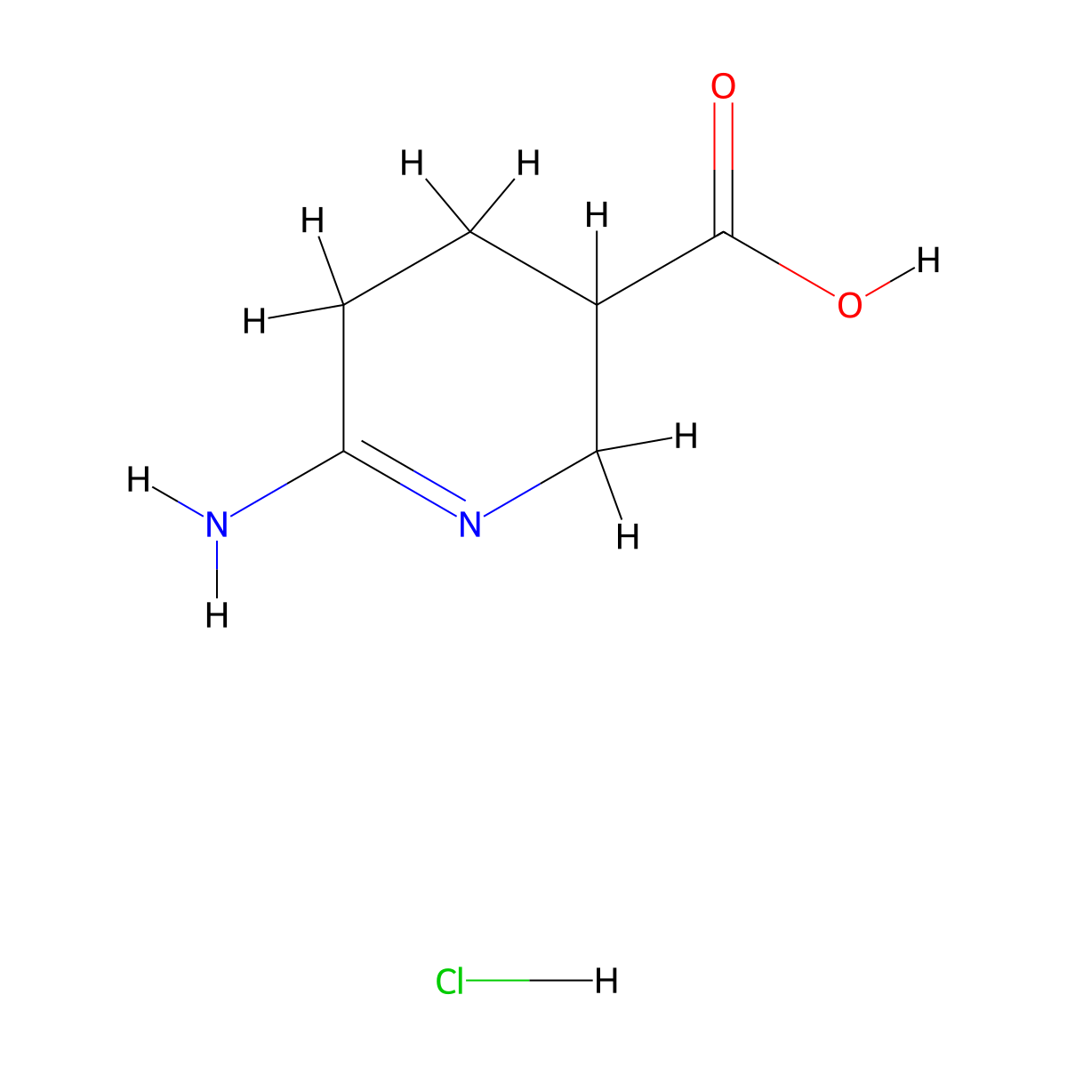 6-Amino-2,3,4,5-tetrahydropyridine-3-carboxylic acid hydrochloride molecular structure, CAS 146422-37-9