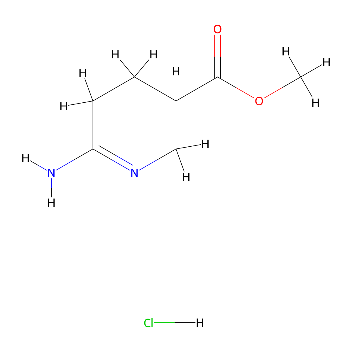 Methyl 6-amino-2,3,4,5-tetrahydropyridine-3-carboxylate hydrochloride molecular structure, CAS 146422-38-0