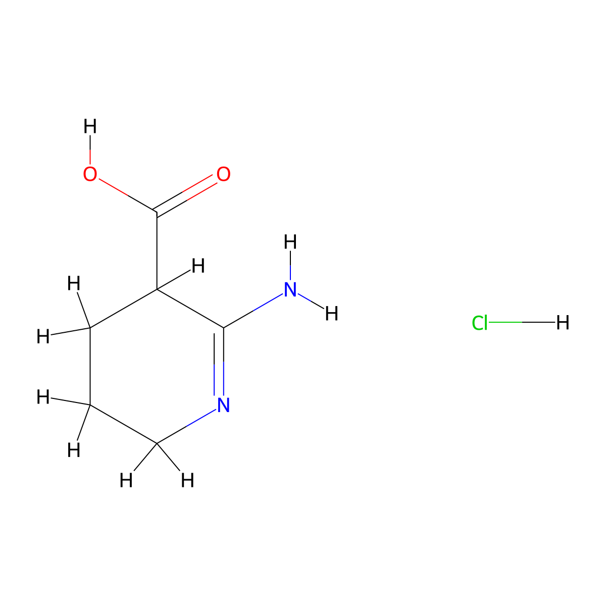 2-Amino-3,4,5,6-tetrahydropyridine-3-carboxylic acid hydrochloride molecular structure, CAS 146422-39-1