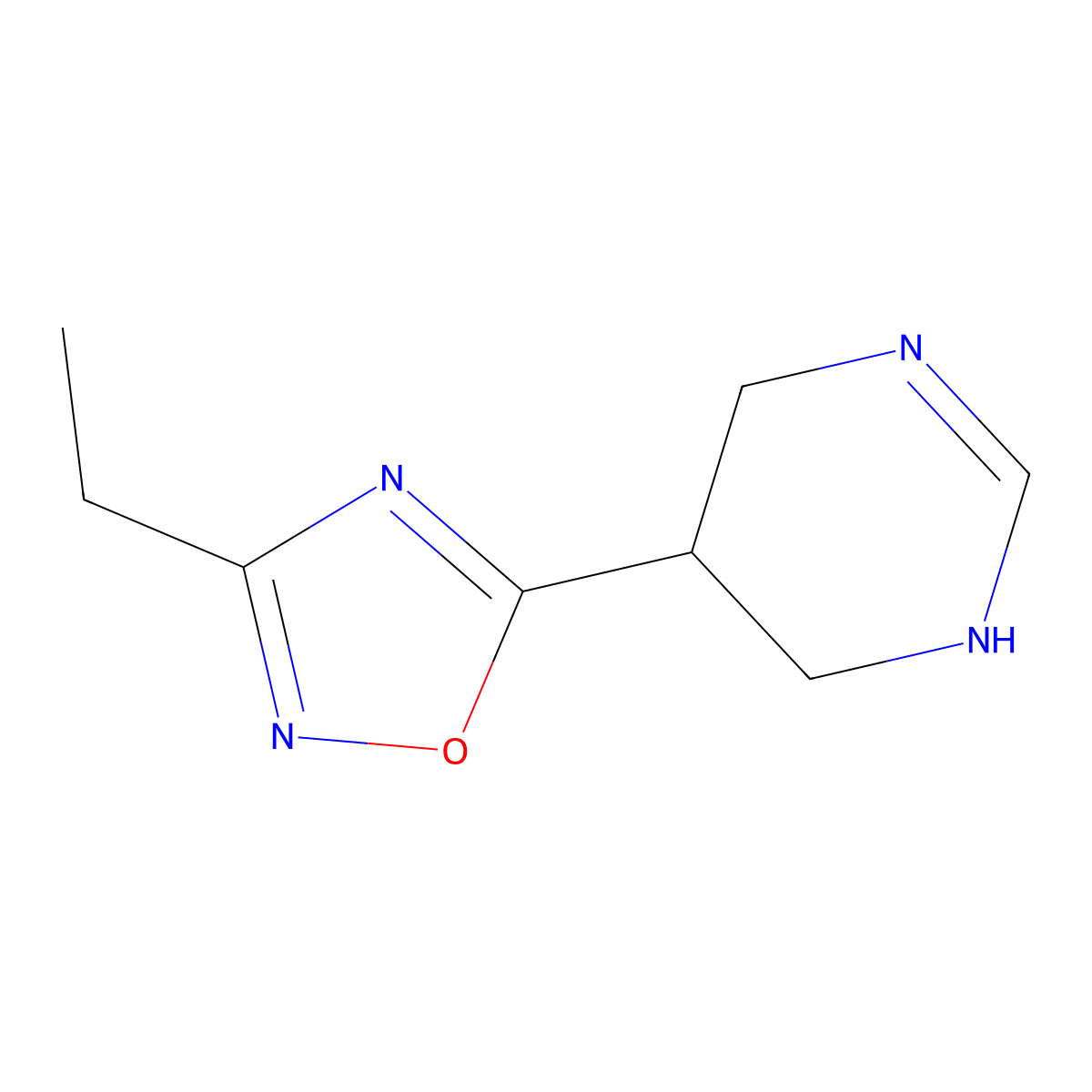 5-(3-Ethyl-1,2,4-oxadiazol-5-yl)-1,4,5,6-tetrahydropyrimidine molecular structure, CAS 146422-58-4