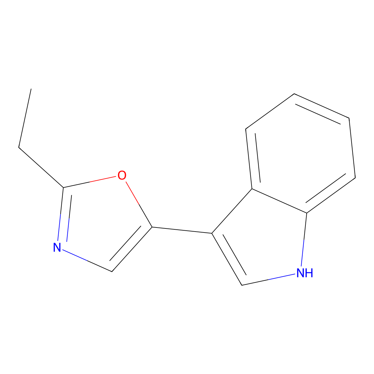 2-Ethyl-5-(3-indolyl)oxazole molecular structure, CAS 146426-35-9