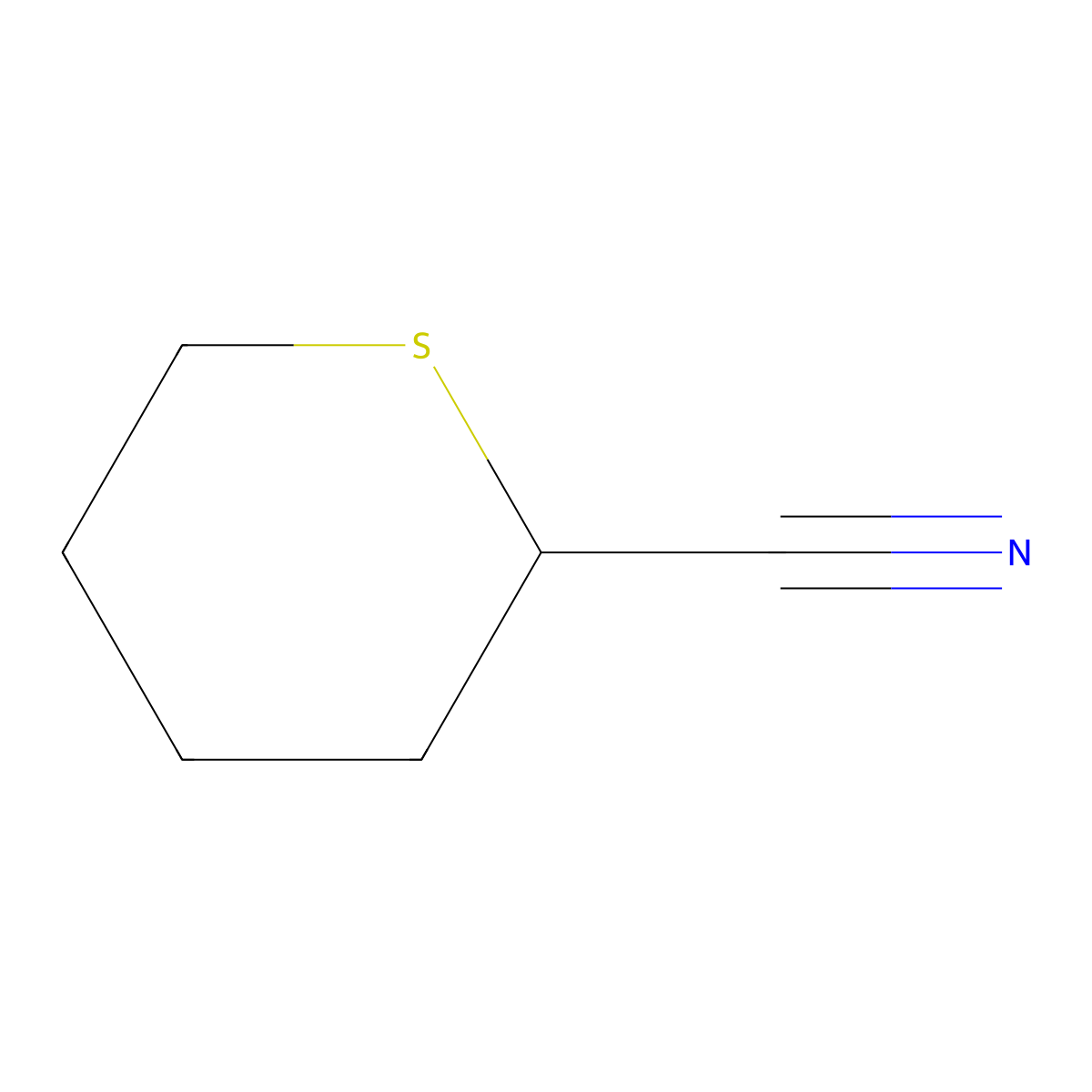 Thiane-2-carbonitrile molecular structure, CAS 146428-12-8