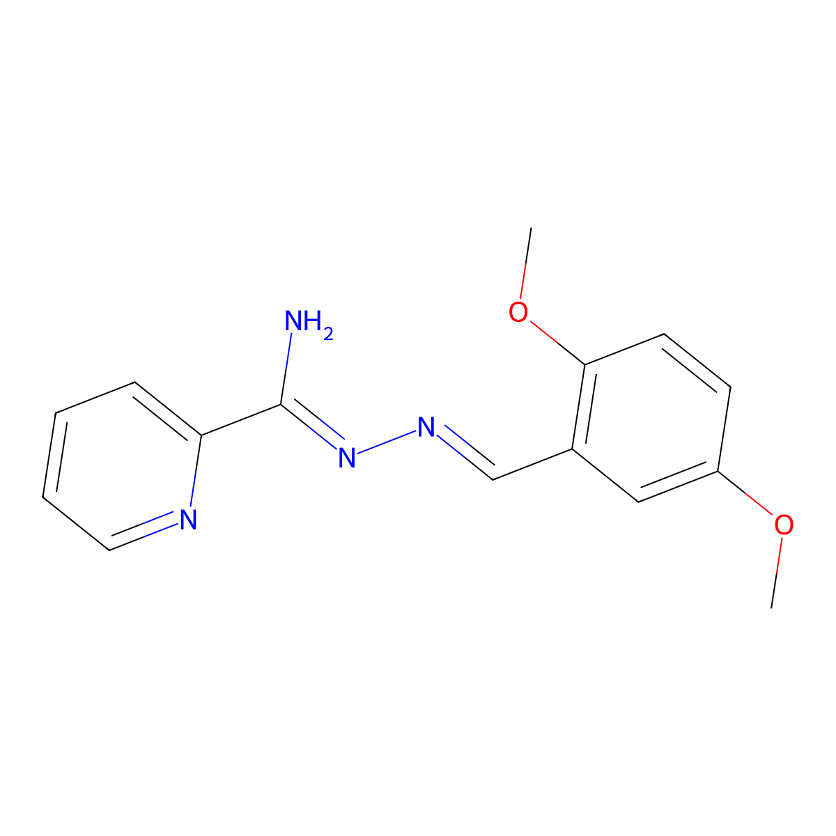 N-[(E)-(2,5-dimethoxyphenyl)methyleneamino]pyridine-2-carboxamidine molecular structure, CAS 146430-05-9