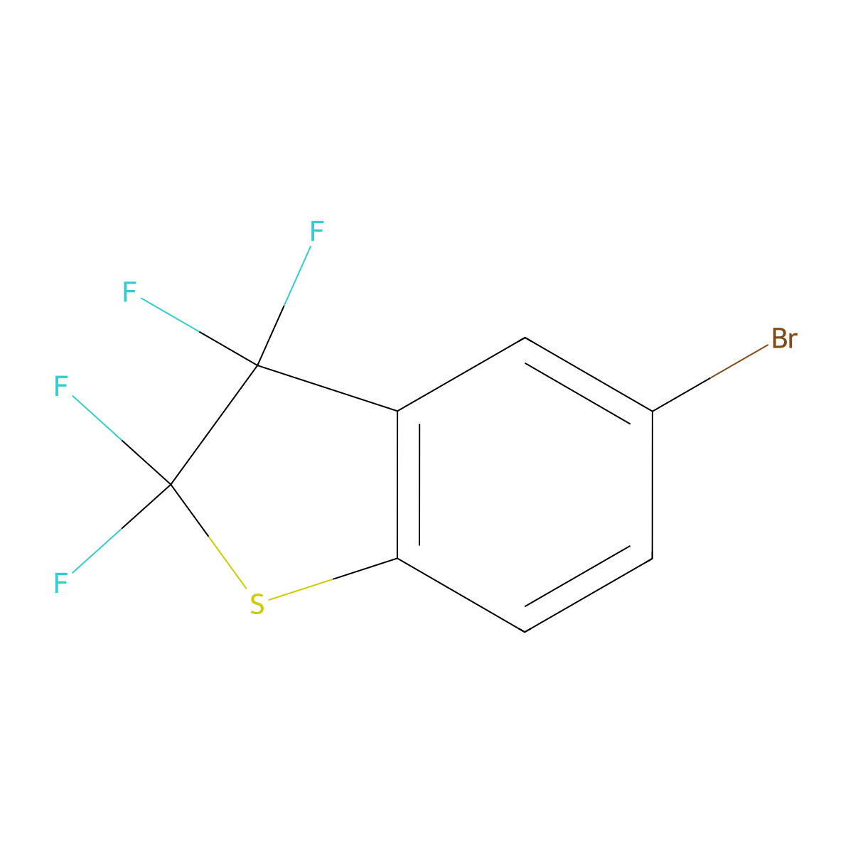 5-Bromo-2,2,3,3-tetrafluoro-1-benzothiophene molecular structure, CAS 146431-20-1