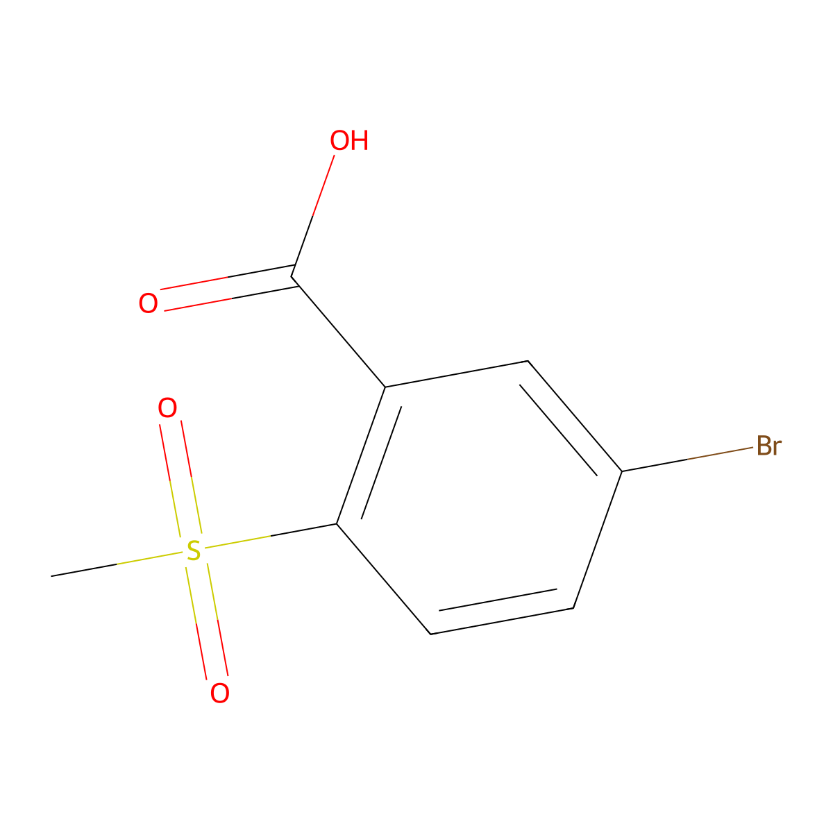 5-Bromo-2-(methylsulfonyl)benzoic acid molecular structure, CAS 146431-33-6