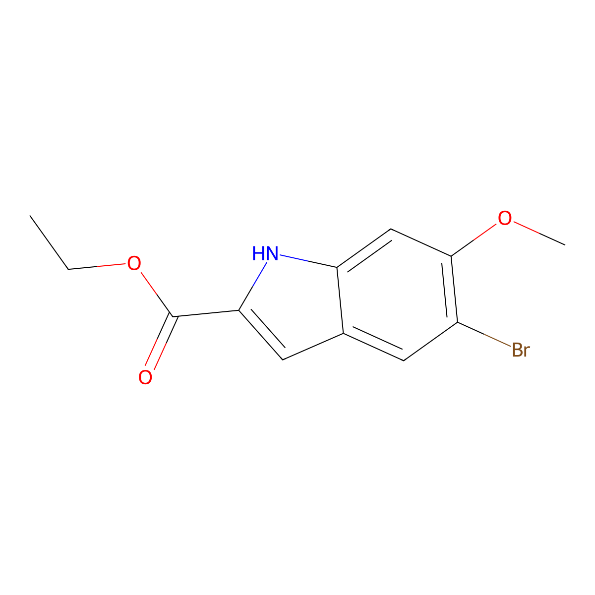 ethyl 5-bromo-6-methoxy-1H-indole-2-carboxylate molecular structure, CAS 146432-99-7