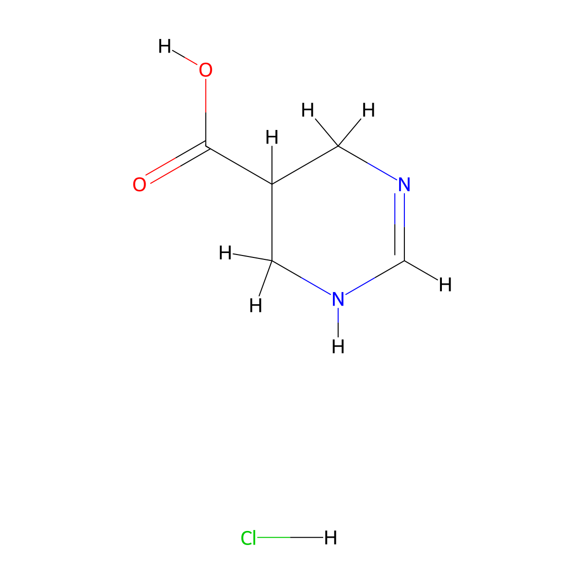1,4,5,6-Tetrahydropyrimidine-5-carboxylic acid hydrochloride molecular structure, CAS 146436-66-0