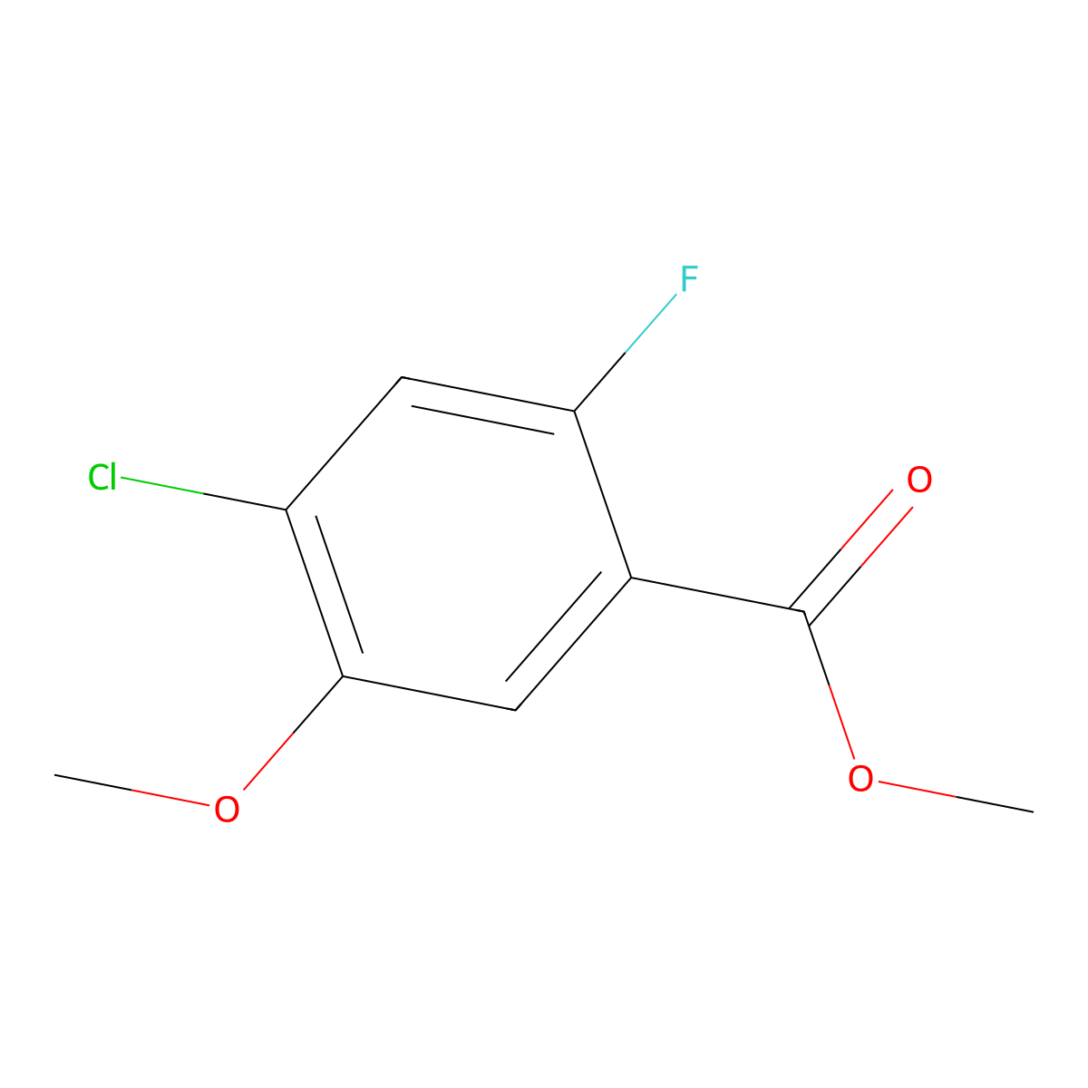 Methyl 4-chloro-2-fluoro-5-methoxybenzoate molecular structure, CAS 146447-09-8