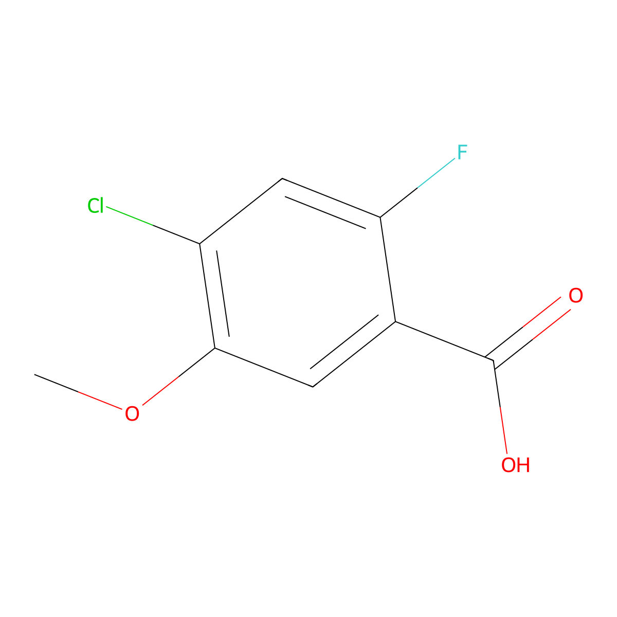 4-Chloro-2-fluoro-5-methoxybenzoic acid molecular structure, CAS 146447-10-1