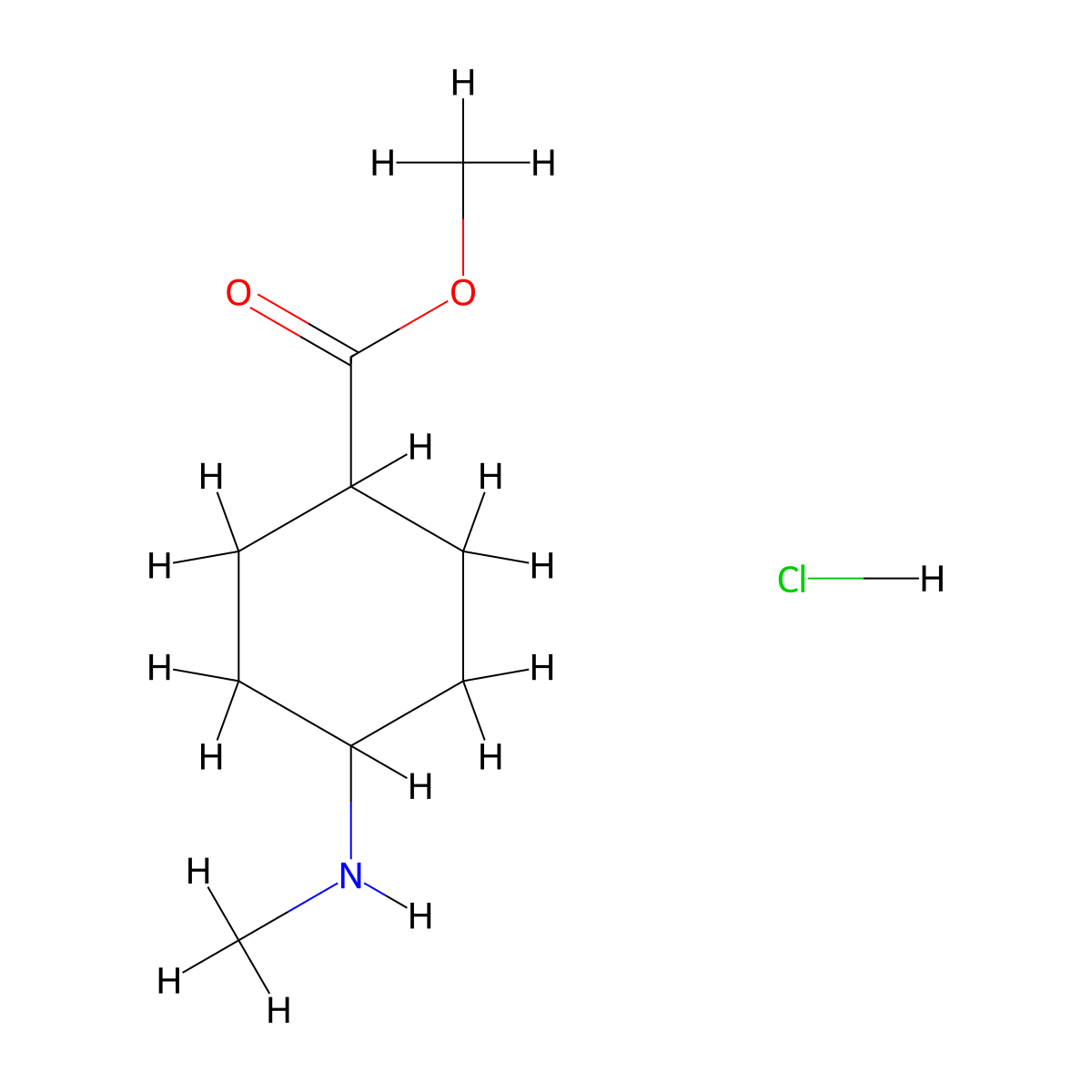 trans-Methyl 4-(methylamino)cyclohexanecarboxylate hydrochloride molecular structure, CAS 146447-21-4